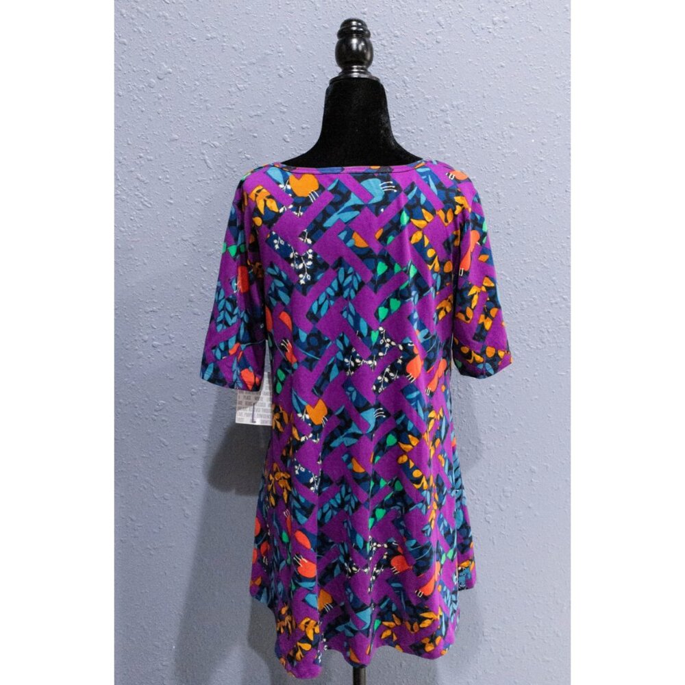 NWT LuLaRoe Purple Geometric Perfect T, Size Large - Picture 3 of 5